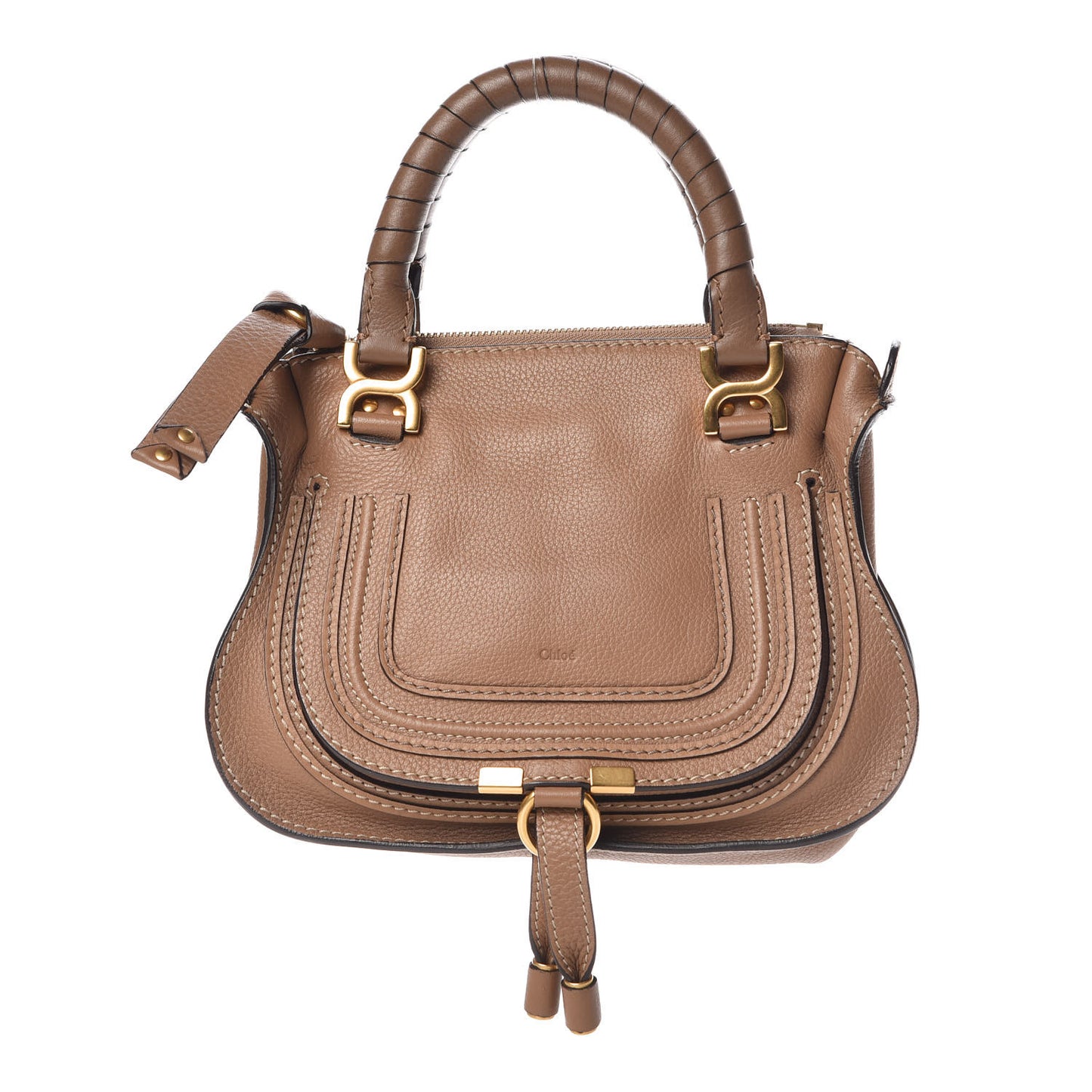 Calfskin Baby Marcie Satchel Nut