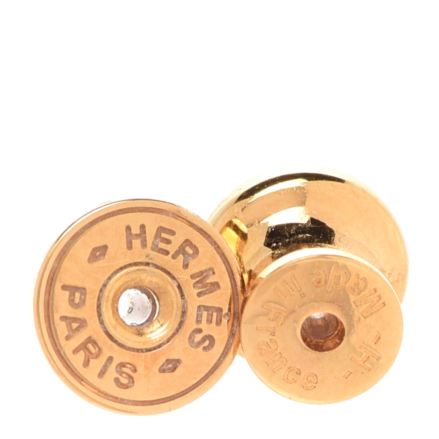 Hermes Gold Lacquered Mini Pop H Earrings White 4 of 7