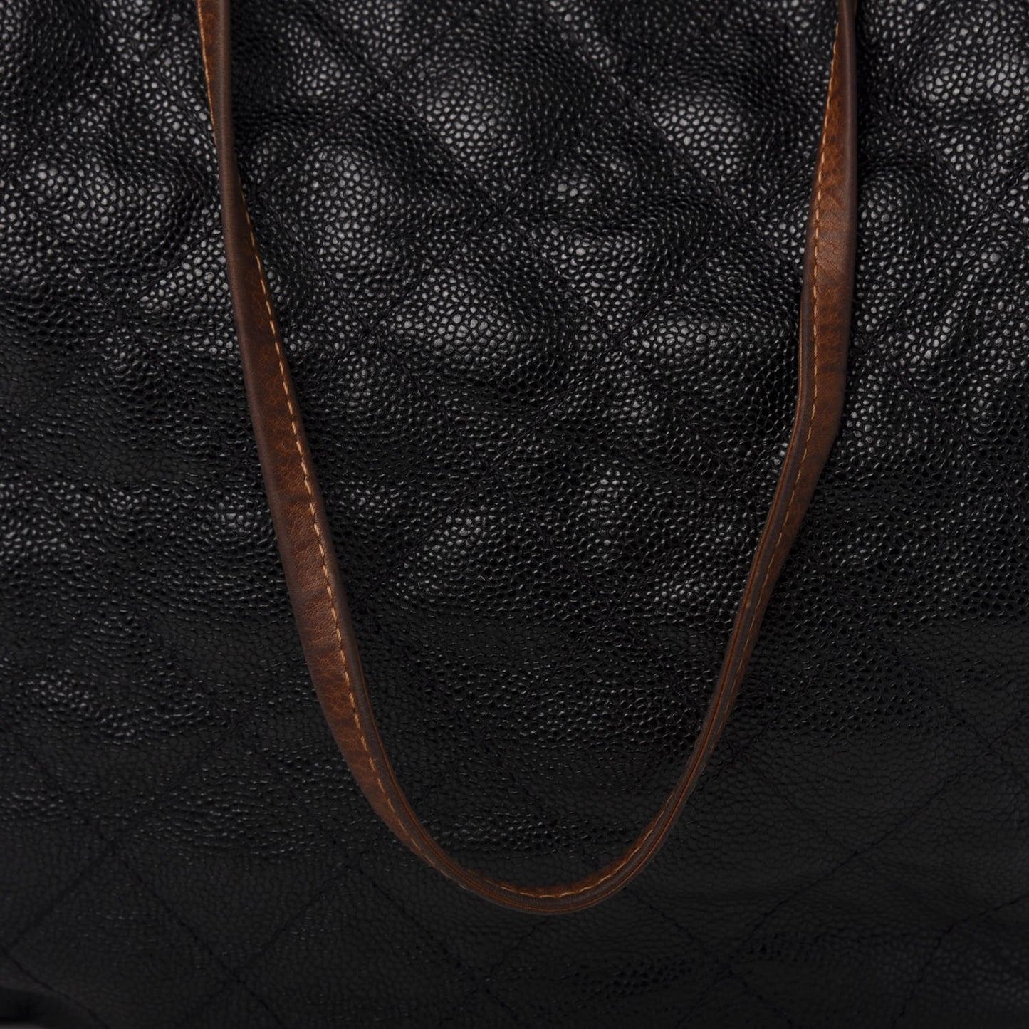Crumpled Grained Calfskin Drawstring Tote Black