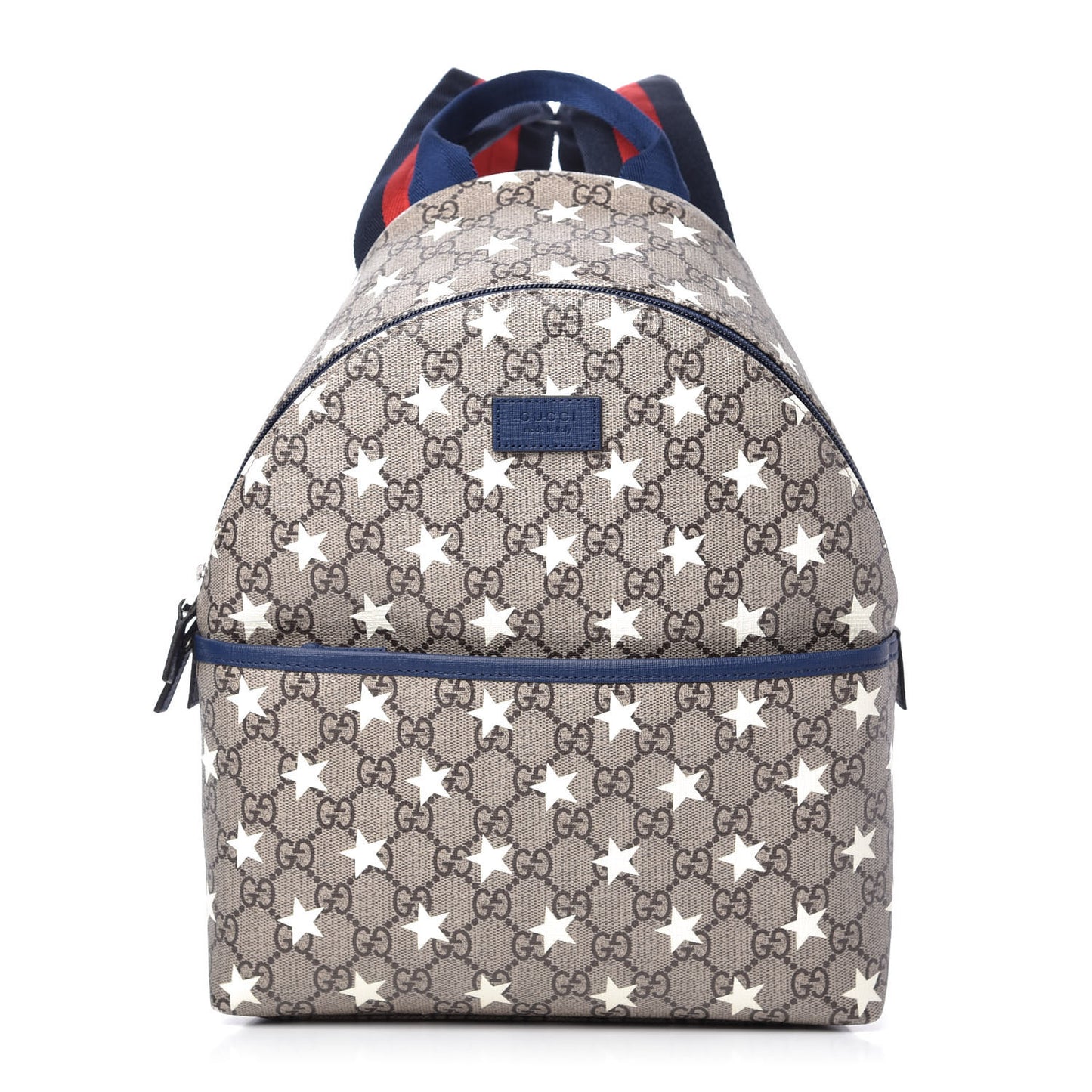 GG Supreme Monogram Stars Childrens Backpack Beige Ebony Yellow Royal