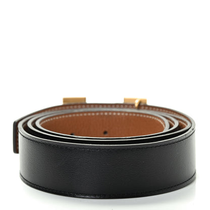 Hermes Box Togo 32mm H Belt 95 Black Gold 2 of 4
