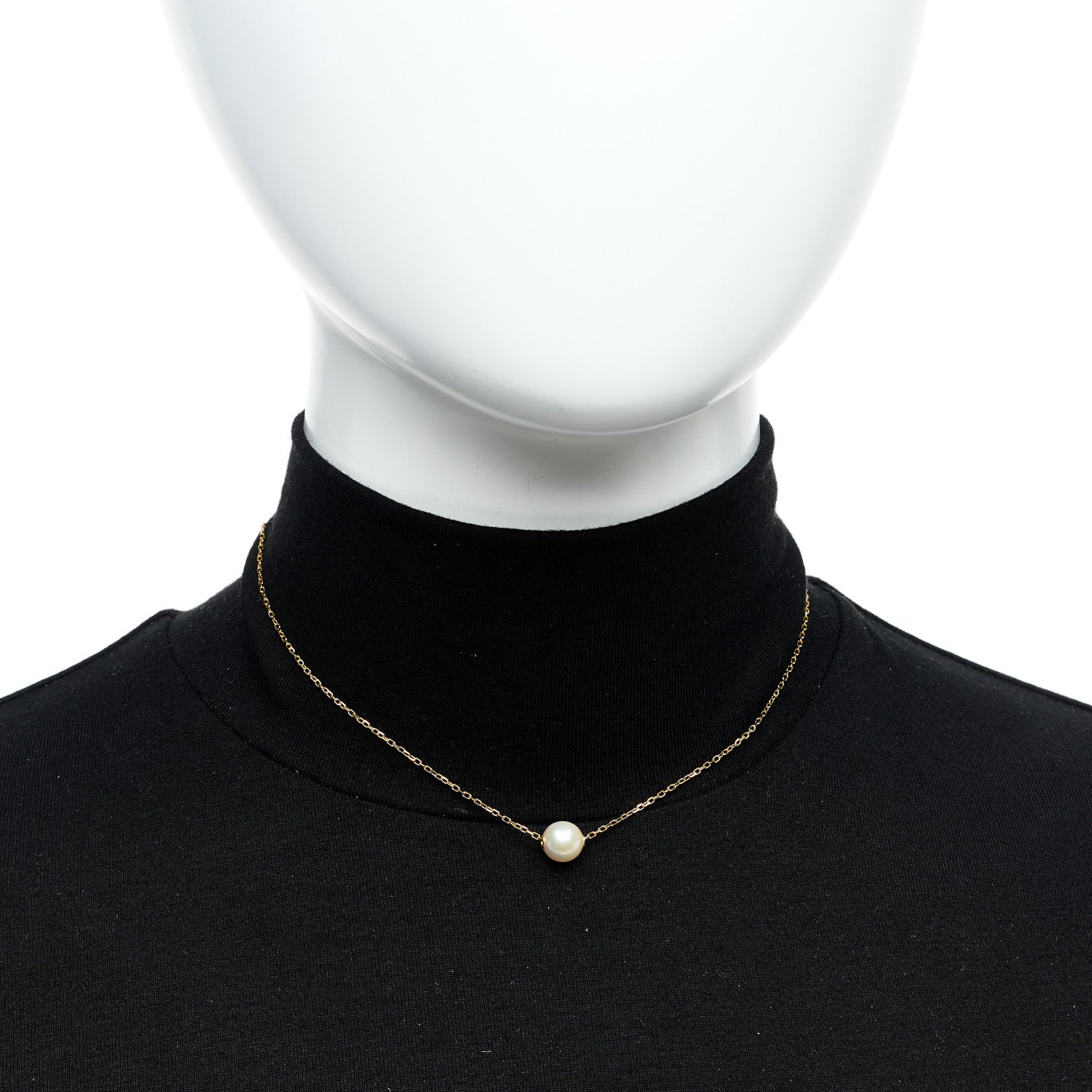 Mikimoto 18K Yellow Gold Akoya Pearl 7.5-8mm Single Pendant Necklace 2 of 4