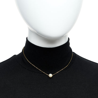 Mikimoto 18K Yellow Gold Akoya Pearl 7.5-8mm Single Pendant Necklace 2 of 4