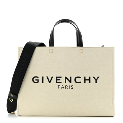 Givenchy Canvas Medium Tote Beige Black 1 of 13