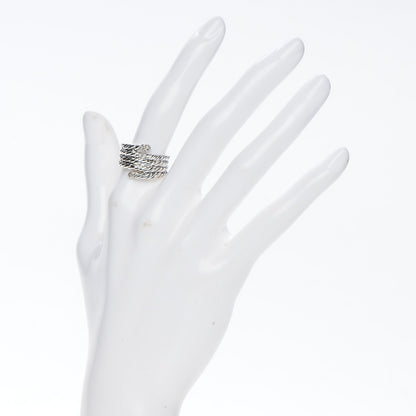 David Yurman Sterling Silver Diamond Willow Serpentine Ring 53 6.5 2 of 5