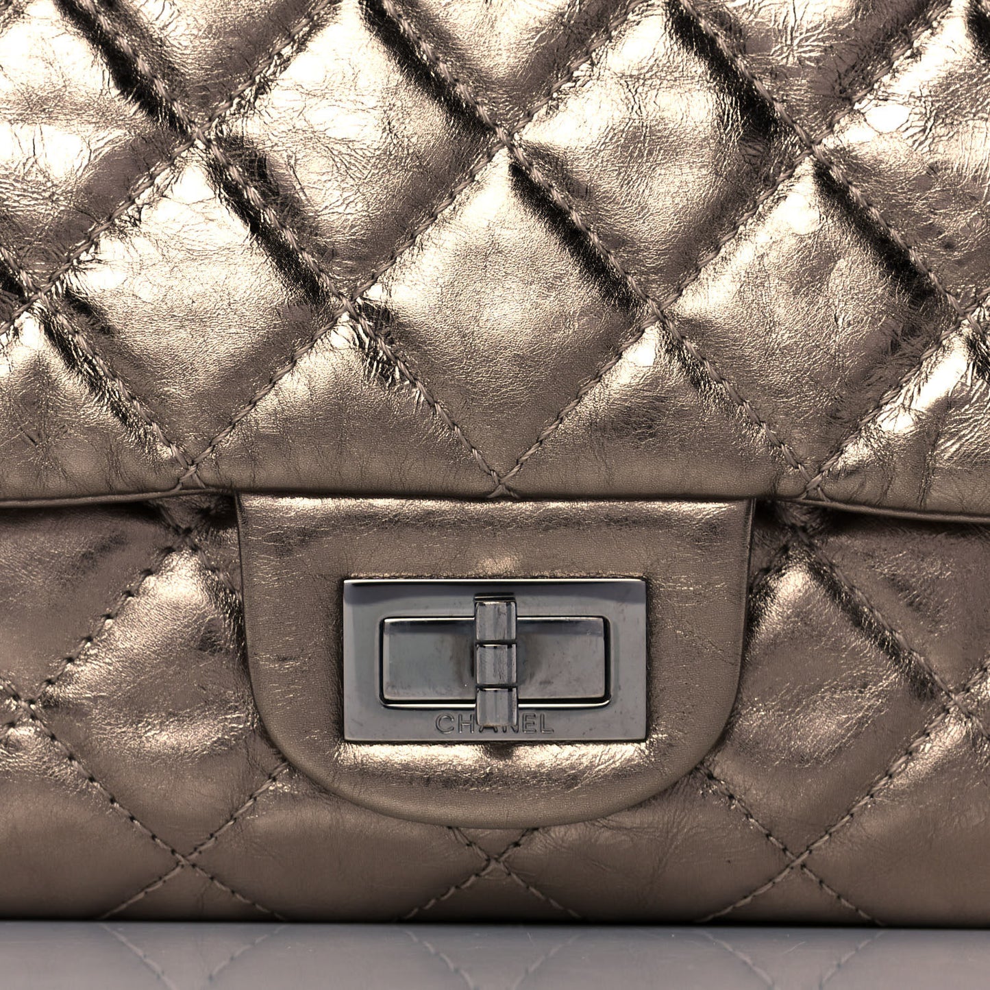 Metallic Aged Calfskin Quilted 50th Anniversary 2.55 Reissue 227 Flap Bronze