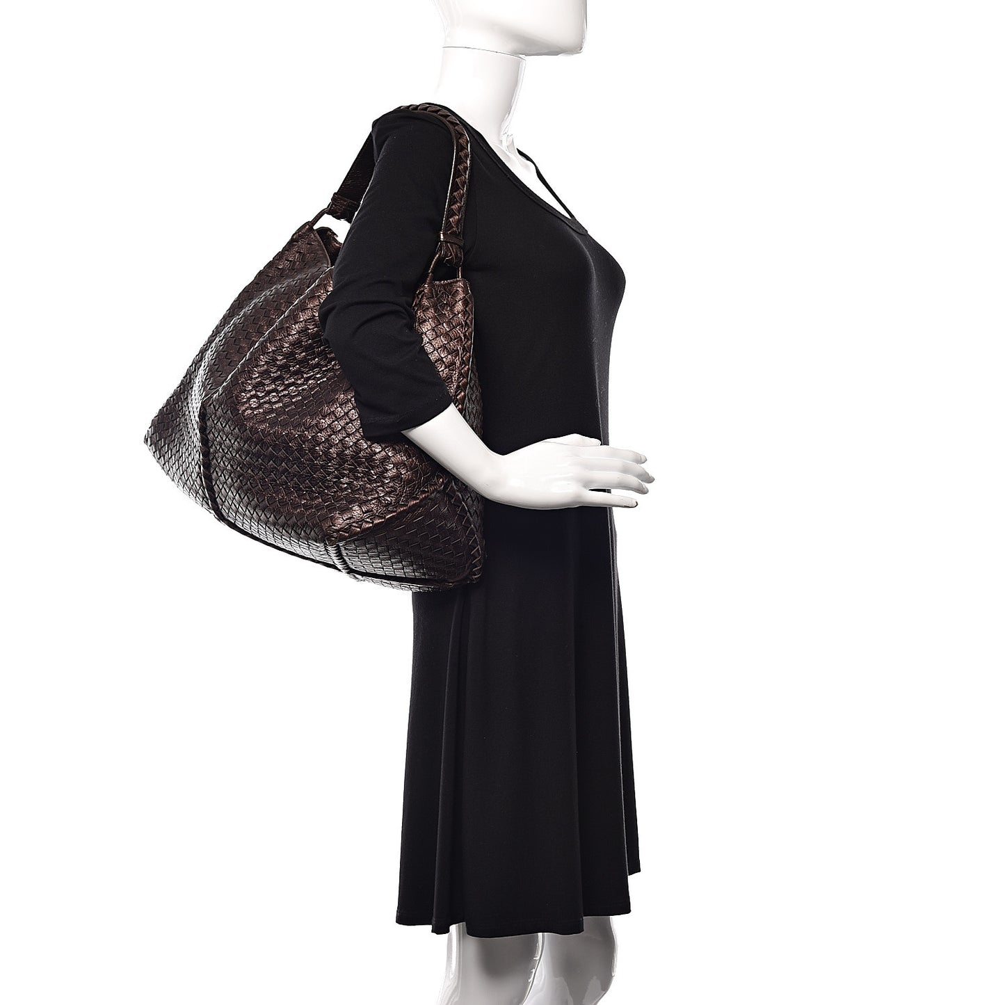 Cervo Intrecciato Shoulder Bag Brown