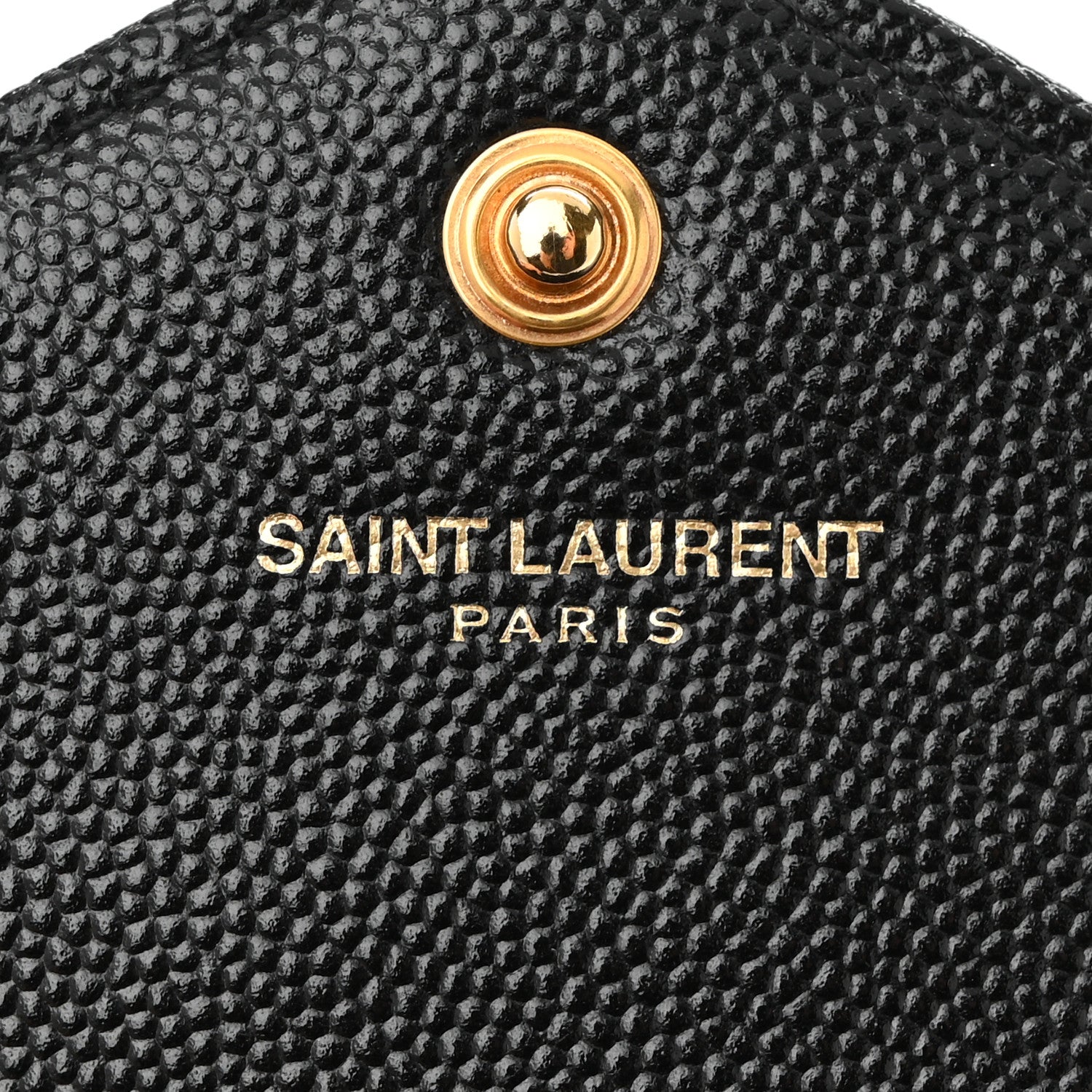 Saint Laurent Grain De Poudre Matelasse Chevron Monogram Chain Wallet Black 6 of 10