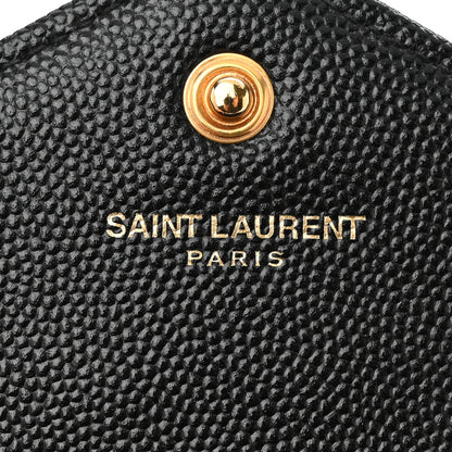 Saint Laurent Grain De Poudre Matelasse Chevron Monogram Chain Wallet Black 6 of 10