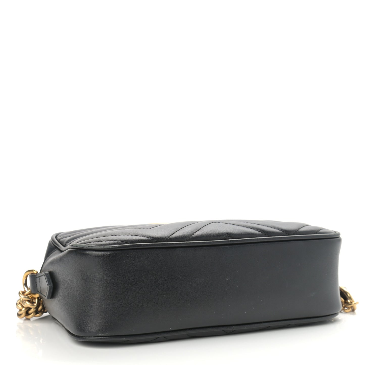 Calfskin Matelasse Small GG Marmont Chain Shoulder Bag Black