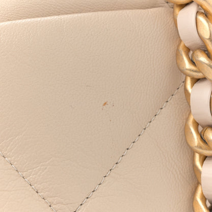 Chanel Goatskin Quilted Maxi Chanel 19 Flap Beige 11 of 14