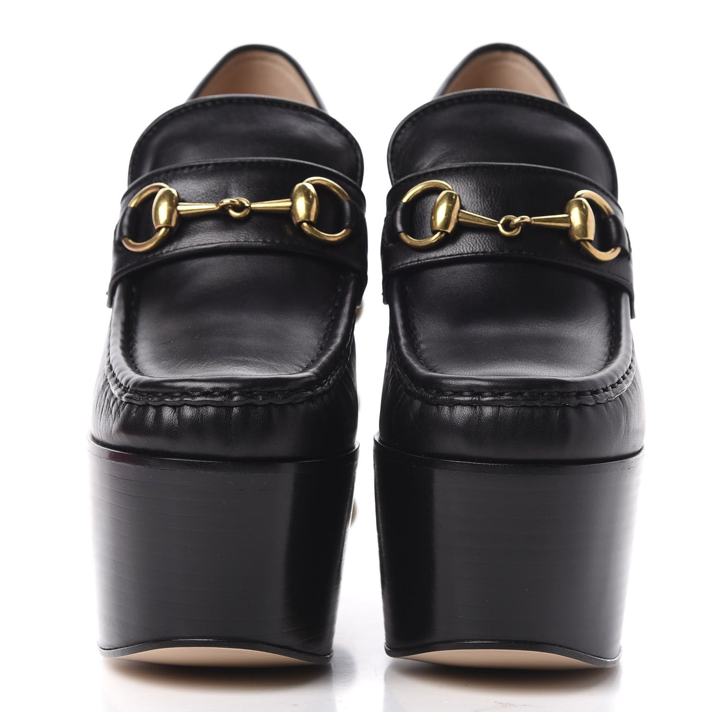 Malaga Kid Pearl Studded Vegas Platform Loafers 35 Black