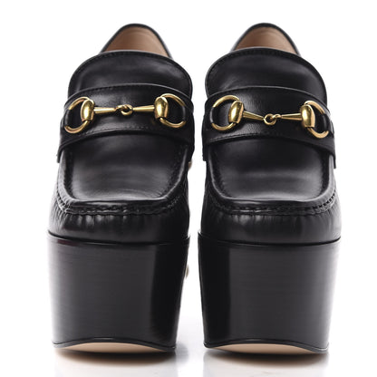 Gucci Malaga Kid Pearl Studded Vegas Platform Loafers 35 Black 2 of 11