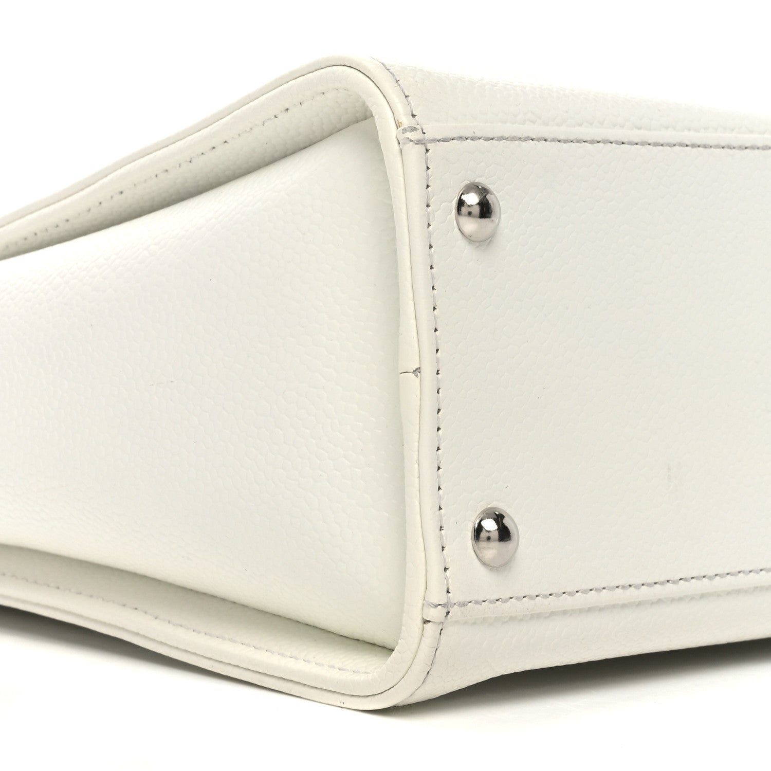 Chanel Caviar CC Shoulder Bag White 9 of 10