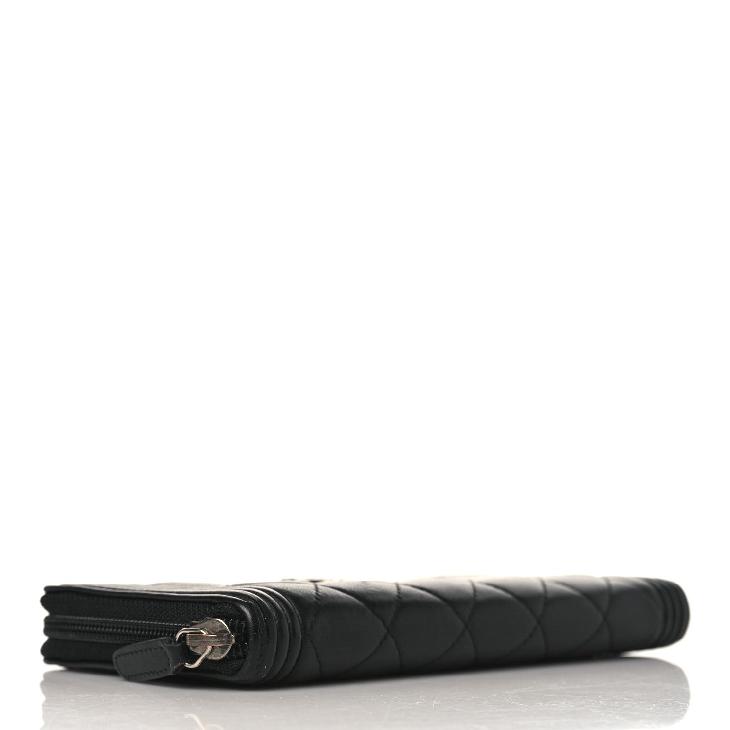 Chanel Lambskin Quilted Boy Zip Around Wallet Black 4 of 8