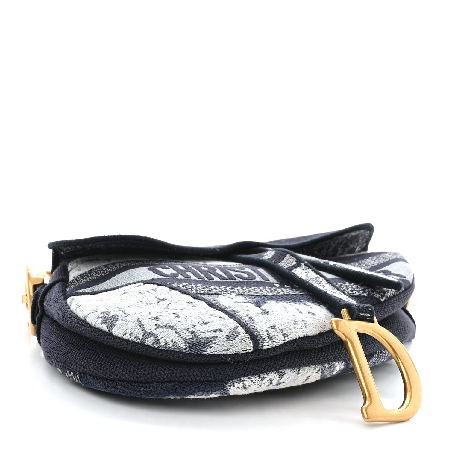 Christian Dior Canvas Embroidered Tie Dye Saddle Bag Blue Multicolor 4 of 11