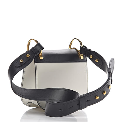 Prada City Calf Pionniere Saddle Bag Black White 3 of 9