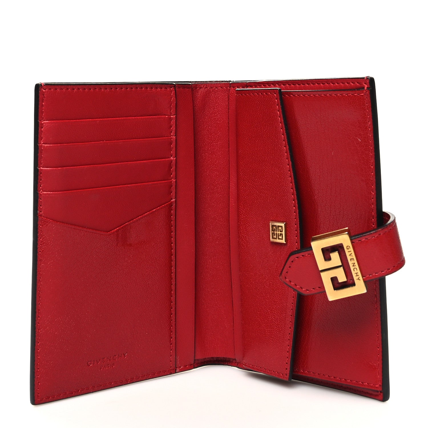Givenchy Goatskin Diamond Quilted GV3 Medium Wallet Vermillion 5 of 13