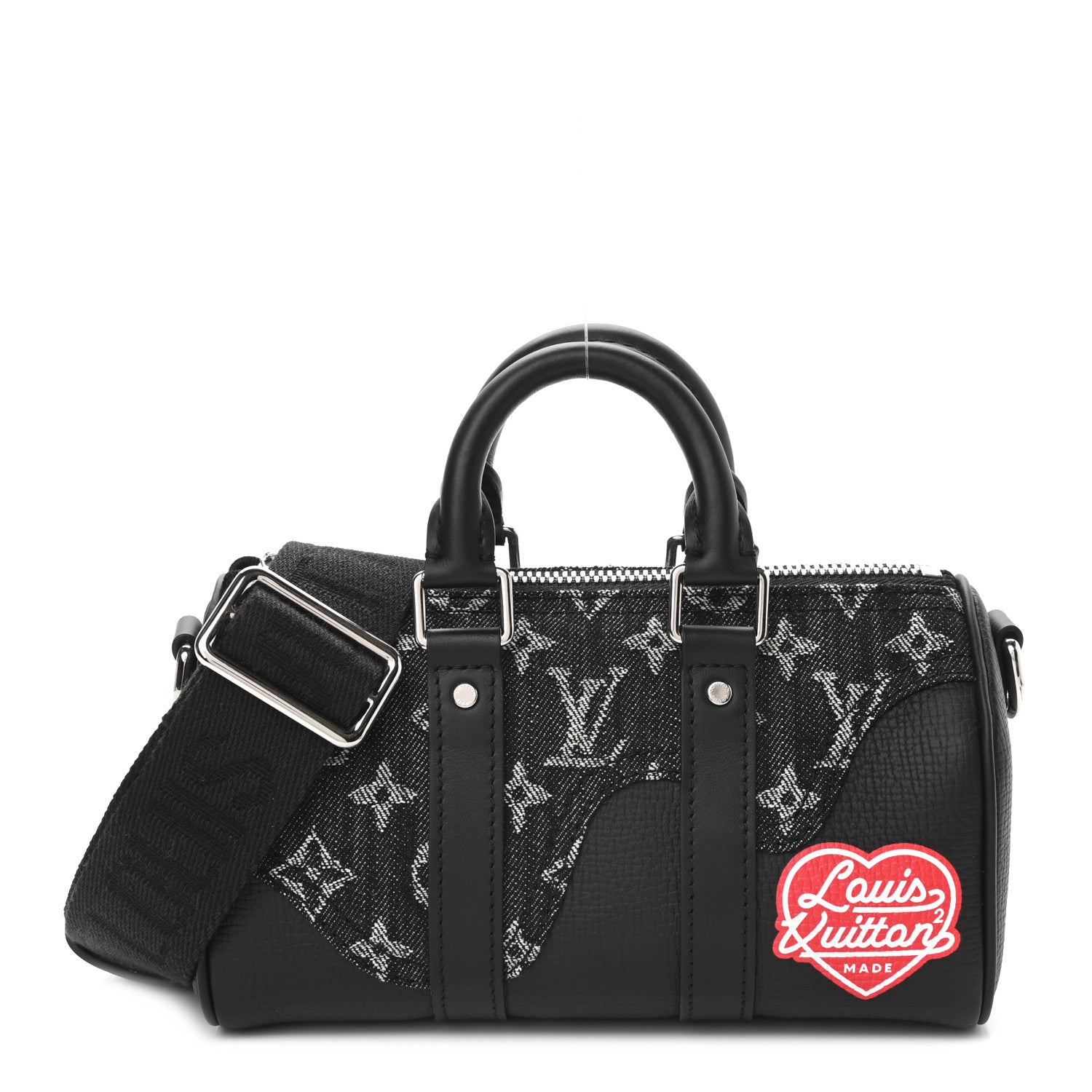 Louis Vuitton X NIGO Taurillon Monogram Denim Drip Keepall XS Black 1 of 8