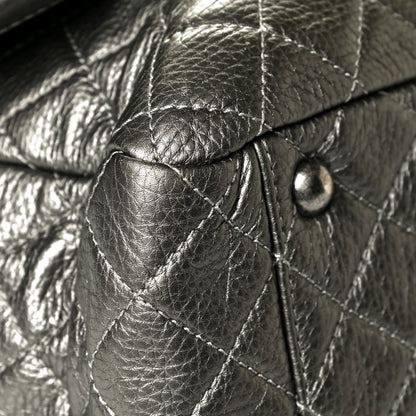 Chanel Metallic Calfskin Quilted XXL Travel Flap Bag Dark Silver 5 of 7