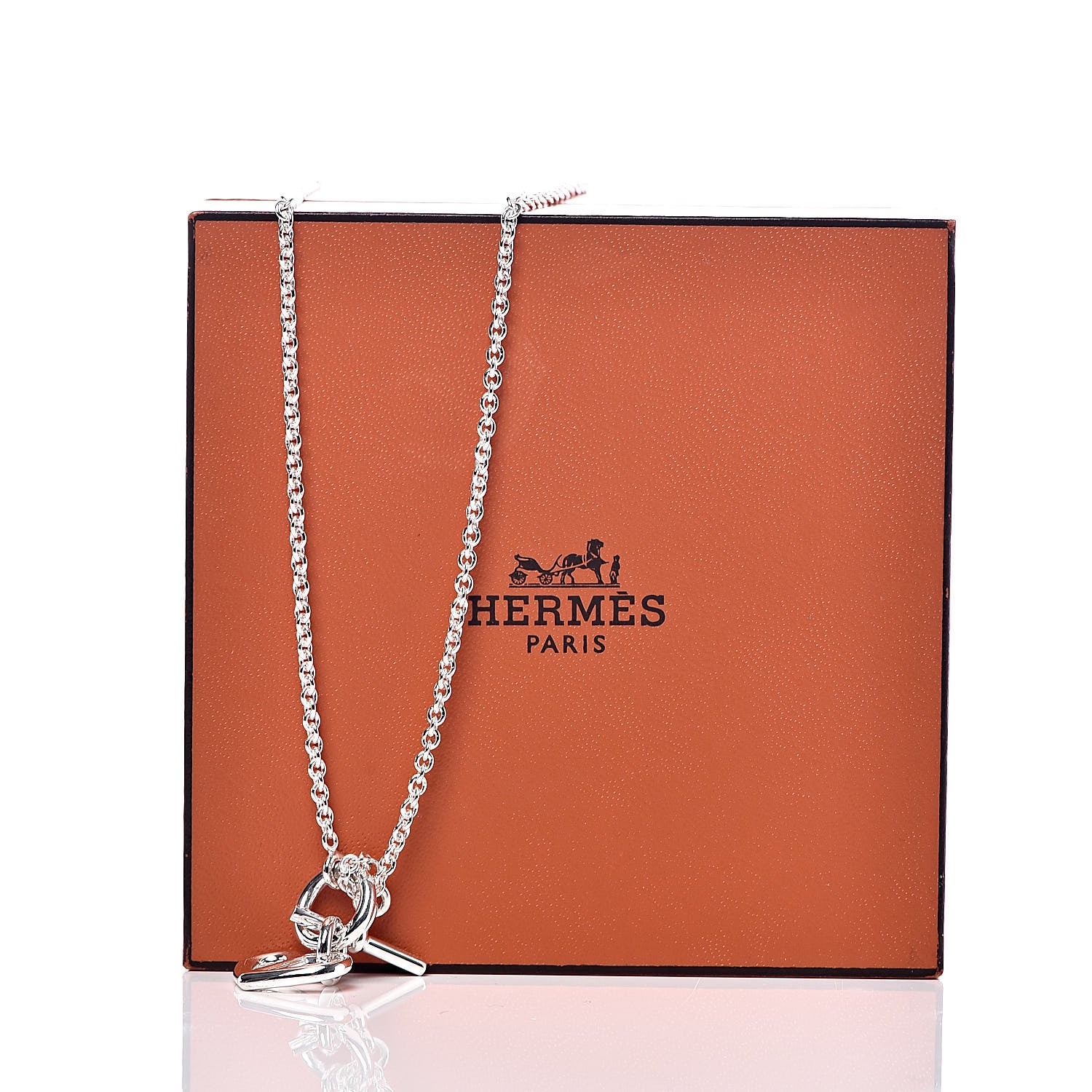 Hermes Sterling Silver Chaine D'Ancre Heart Toggle Necklace 524080
