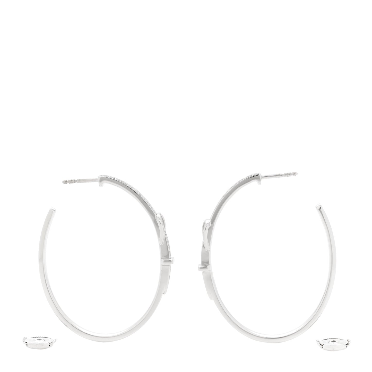18K White Gold Diamond LG Etriviere Dangle Earrings
