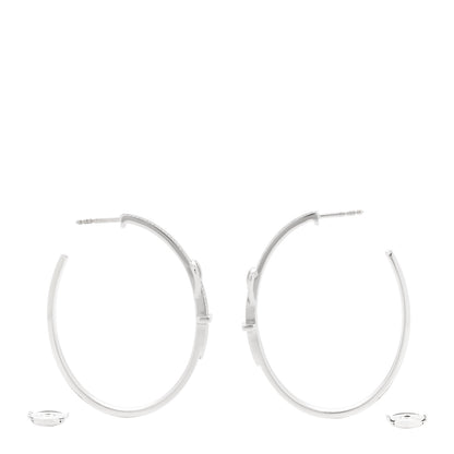 Hermes 18K White Gold Diamond LG Etriviere Dangle Earrings 3 of 5