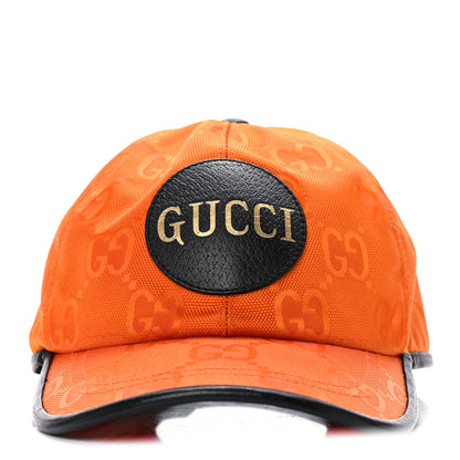 Gucci Econyl Nylon Monogram Off The Grid Baseball Hat M Carrot Orange Black 3 of 9