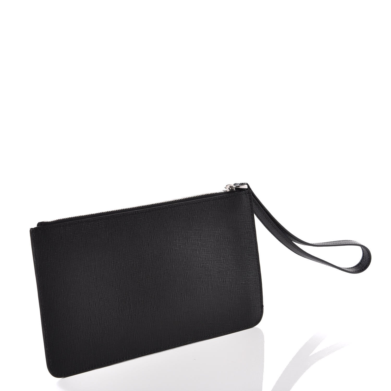 Fendi Vitello Elite Mink Fur Studded Karlito Zip Pouch Black 2 of 9