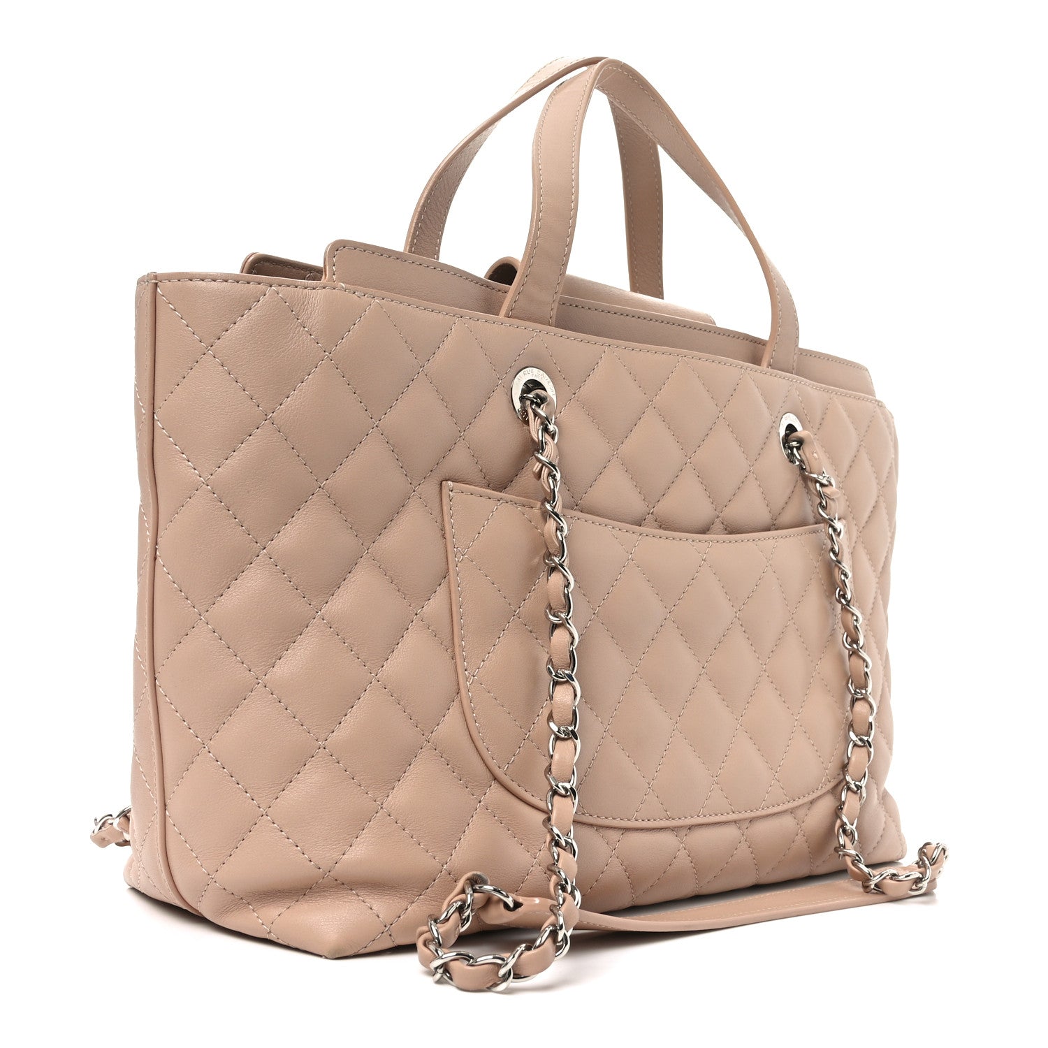 Chanel Calfskin Quilted Large Shopping Tote Light Pink 3 of 10