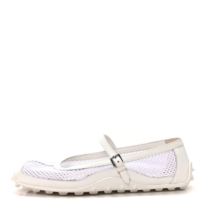 Hermes Crochet Knit Calfskin Kichu Ballet Flats 39 White 1 of 9