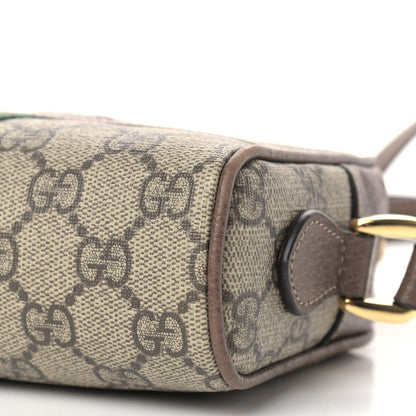 Gucci GG Supreme Monogram Web Mini Ophidia Shoulder Bag Brown 9 of 11