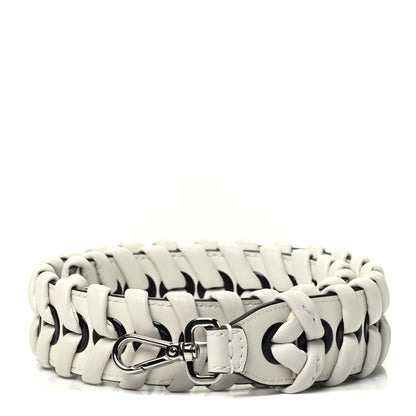 Fendi Vitello Baltico Shiny Nappa Lace Up Strap You White 1 of 4
