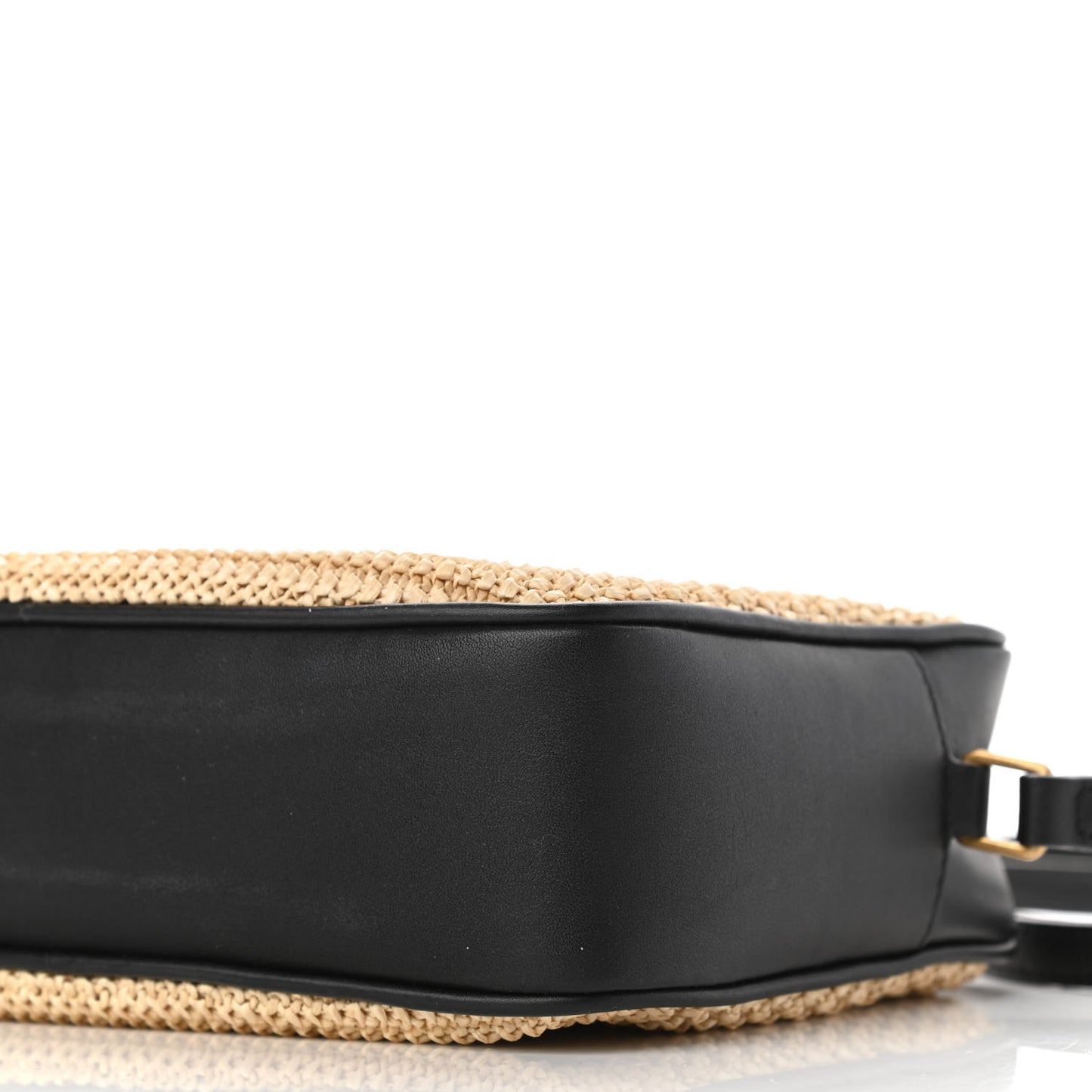 Raffia Canvas Monogram Lou Camera Bag Beige Black