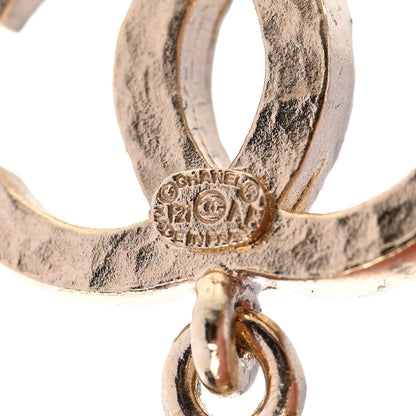 Chanel Crystal CC Medallion Drop Earrings Gold 3 of 5
