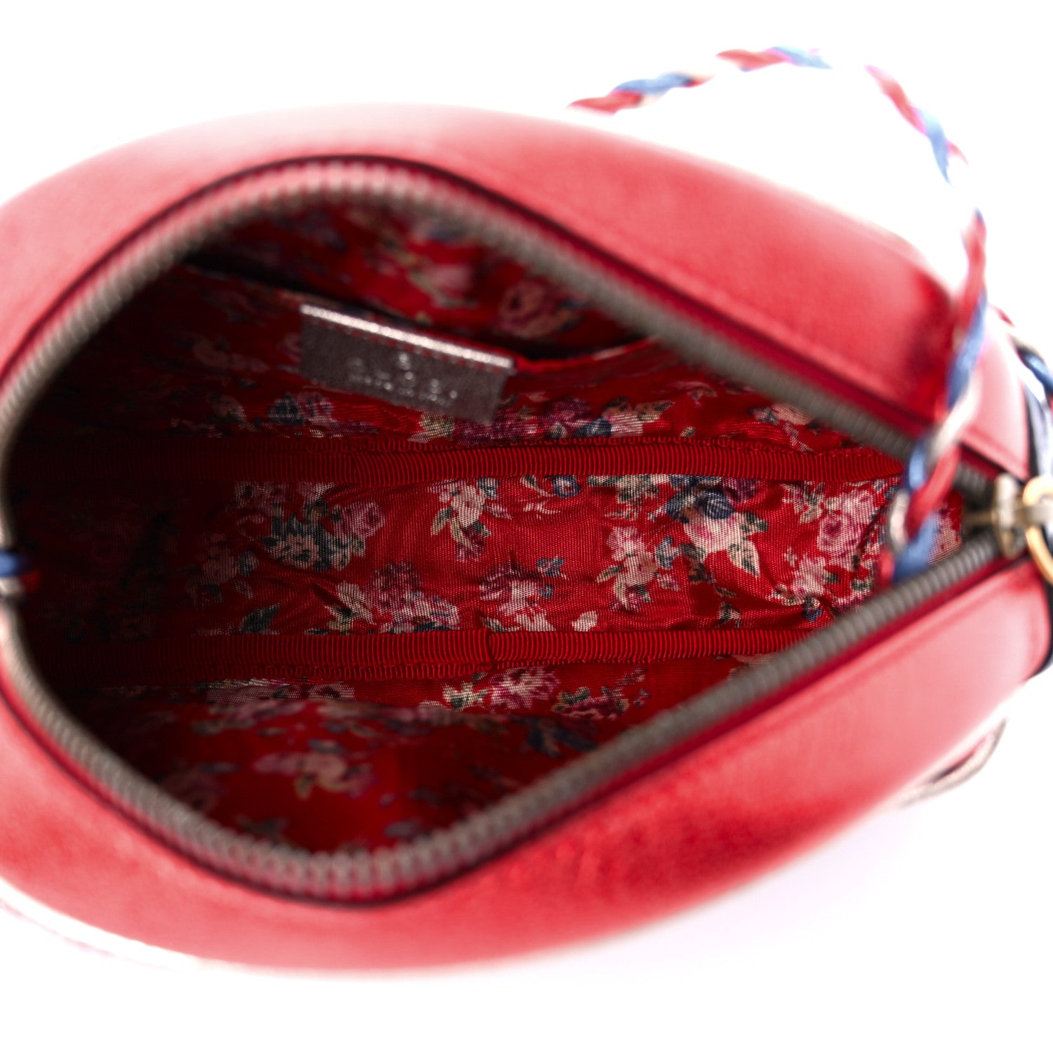 Gucci Laminated Nappa Trapuntata Mini Zumi Dome Shoulder Bag Rosso Marine Argento 5 of 11