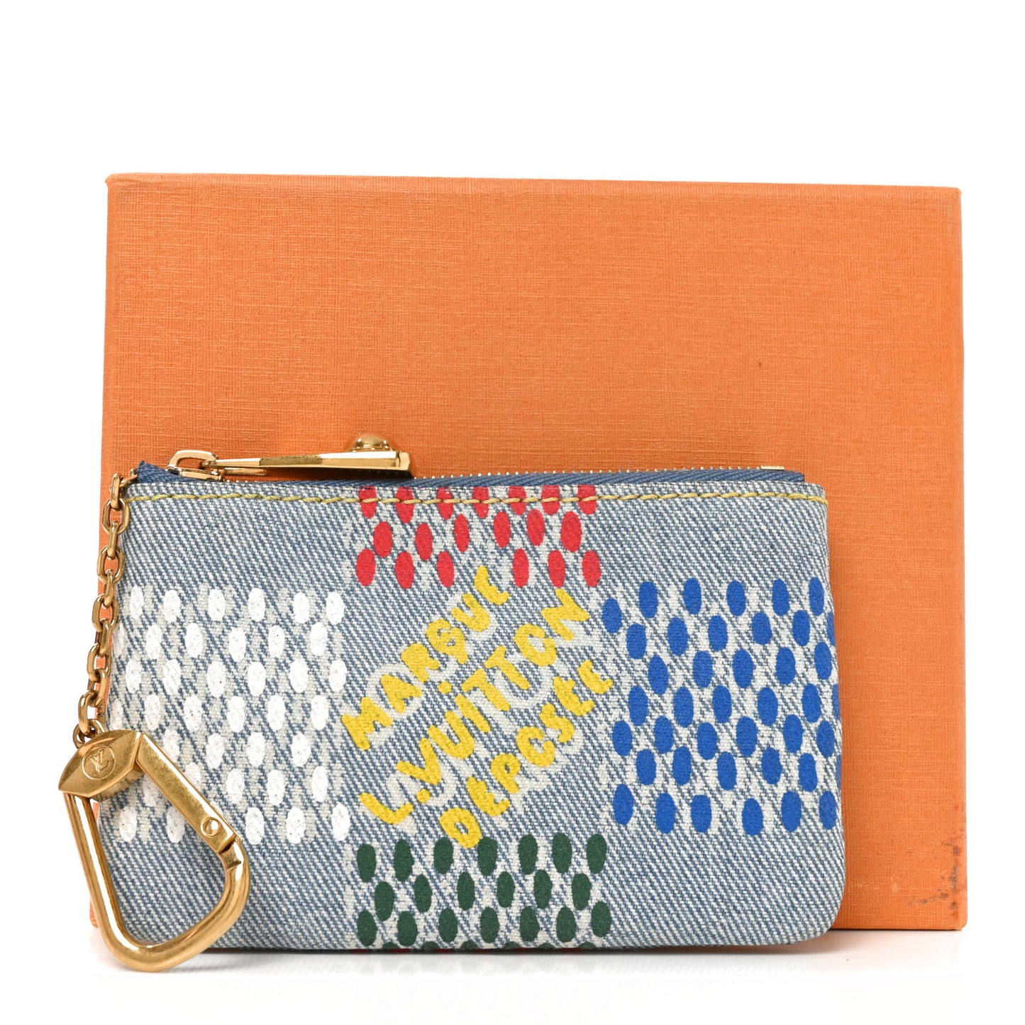 Damier Denim Key Pouch Multicolor