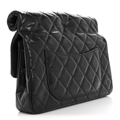 Chanel Crumpled Calfskin Quilted Clutch Black 3 of 8