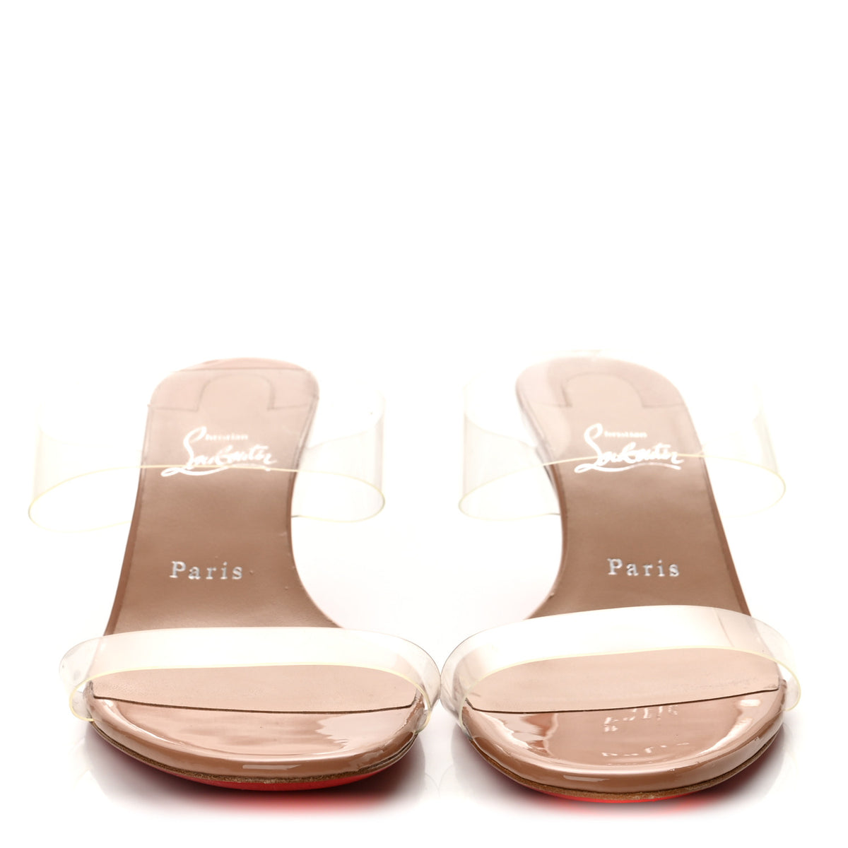 Christian Louboutin Patent PVC Just Nothing 55mm Slide Sandals 39 Nude 3 of 8