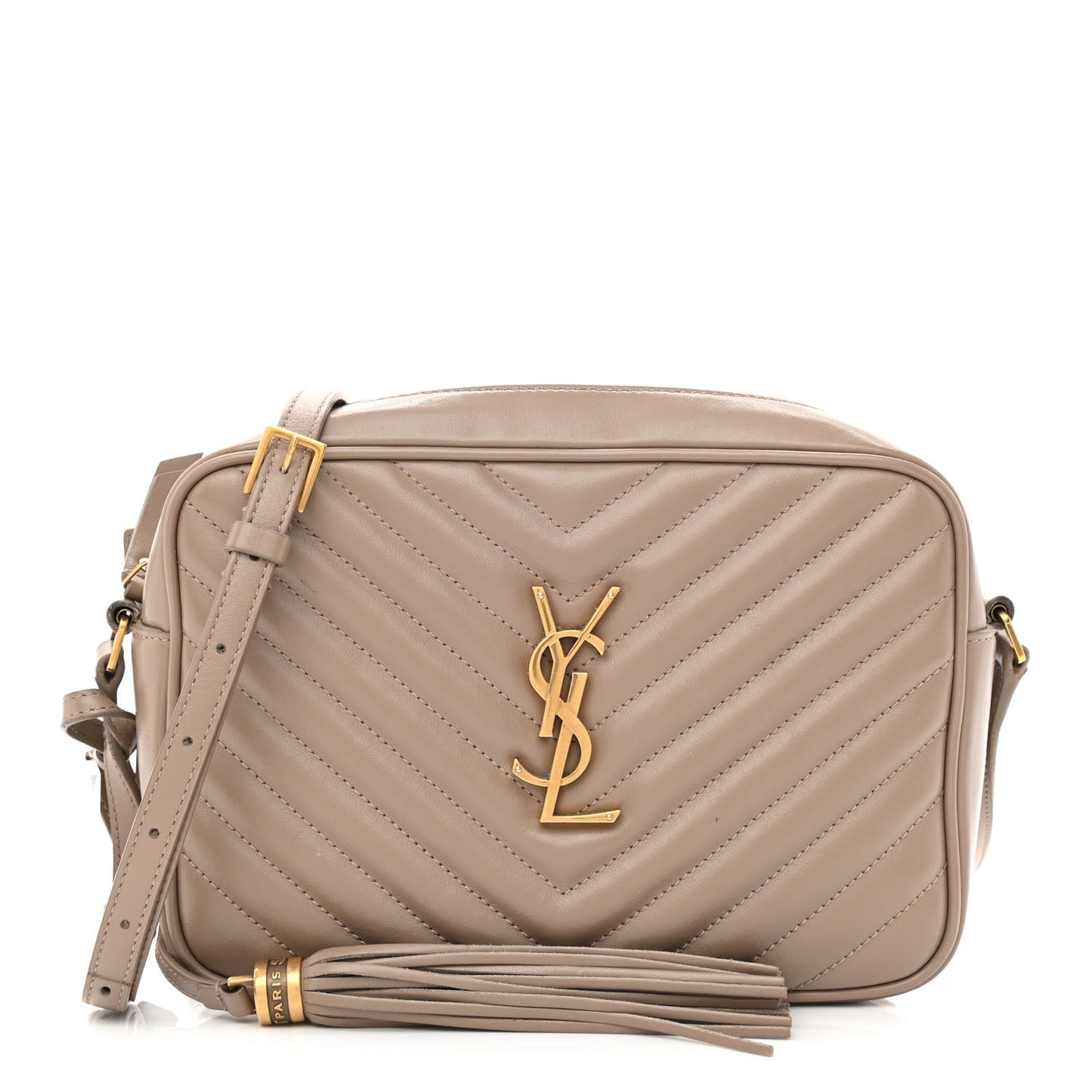Calfskin Matelasse Monogram Lou Camera Bag Dark Latte