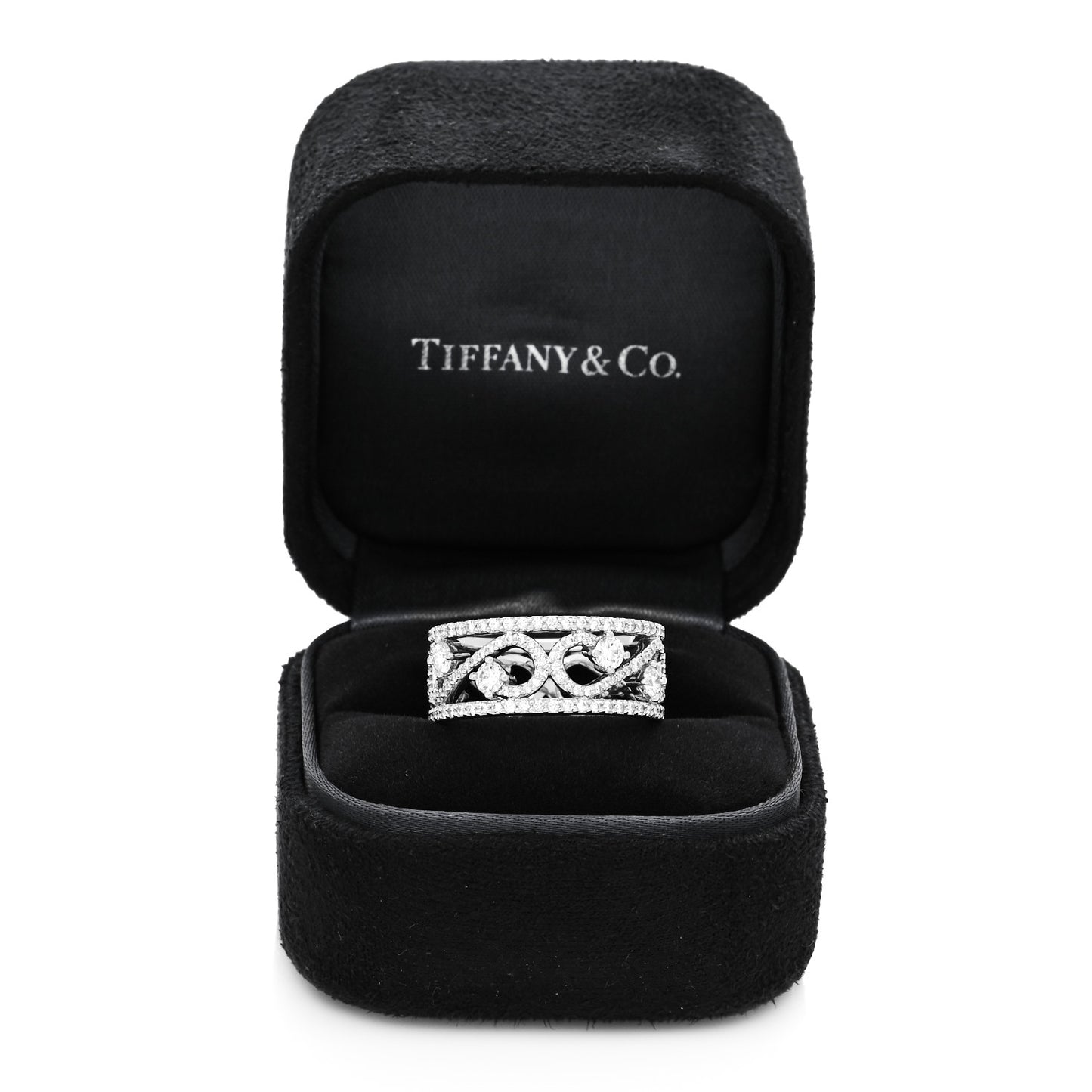 Platinum Diamond Enchant Scroll Ring 57 8