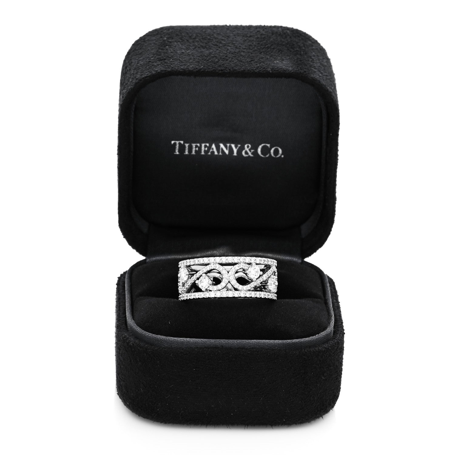 Tiffany Platinum Diamond Enchant Scroll Ring 57 8 5 of 5