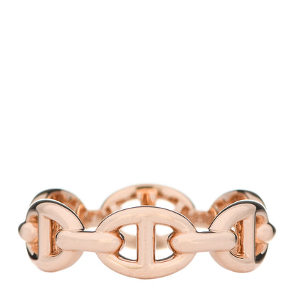 Hermes 18K Rose Gold PM Chaine D'Ancre Enchainee Ring 52 6 1 of 7