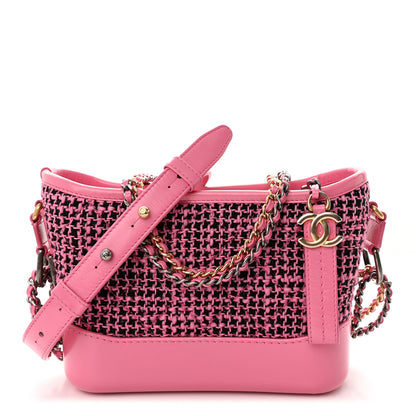 Chanel Tweed Calfskin Small Gabrielle Hobo Pink 1 of 17