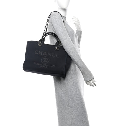 Chanel Mixed Fibers Small Deauville Tote Black 2 of 12