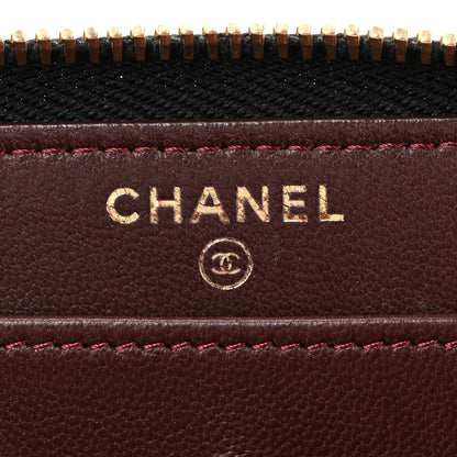 Chanel Lambskin Quilted Large Gusset Zip Around Wallet Black 6 of 12