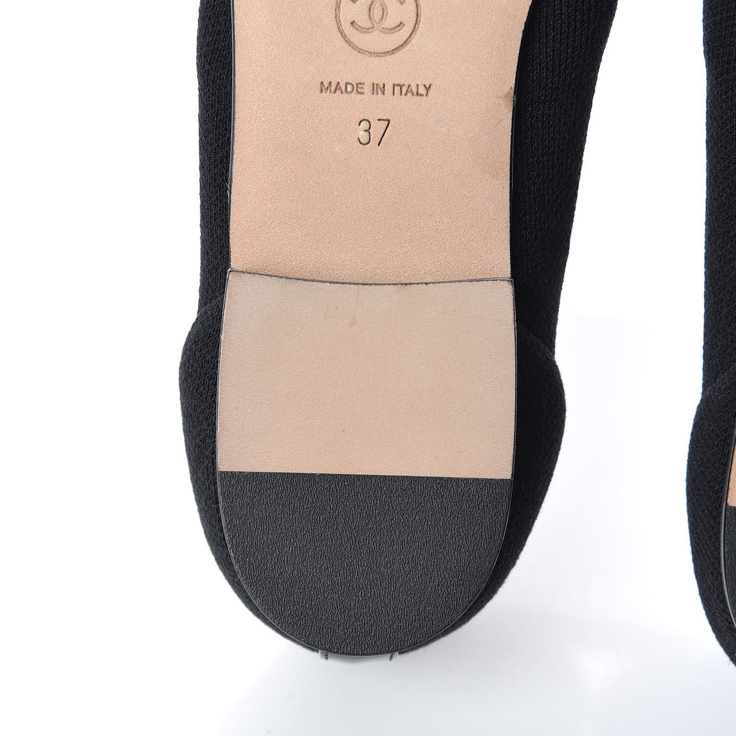 Fabric Patent CC Cap Toe Ballerina Flats 37 Navy Black