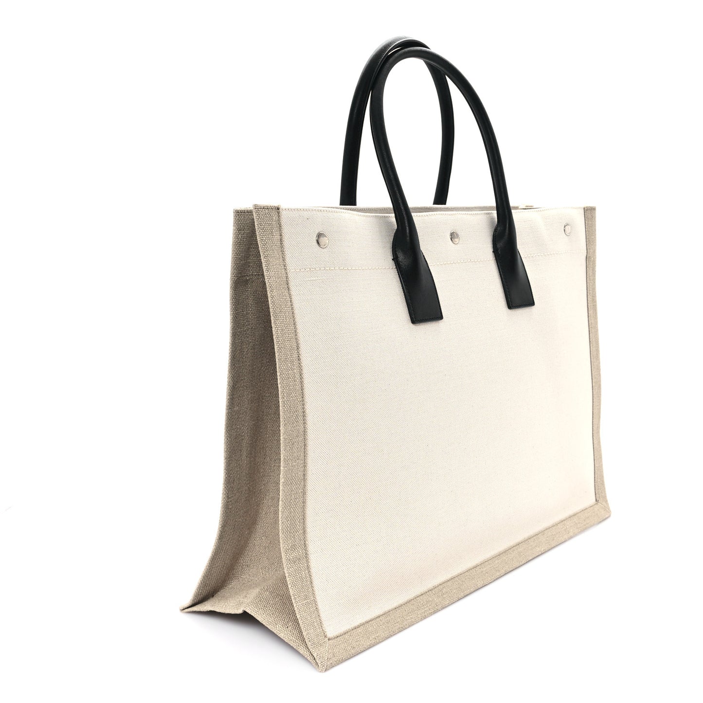 Linen Calfskin Rive Gauche Tote Greggio Natural
