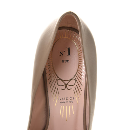 Gucci Nappa Bow High Heel Pumps 38.5 Brown 7 of 9