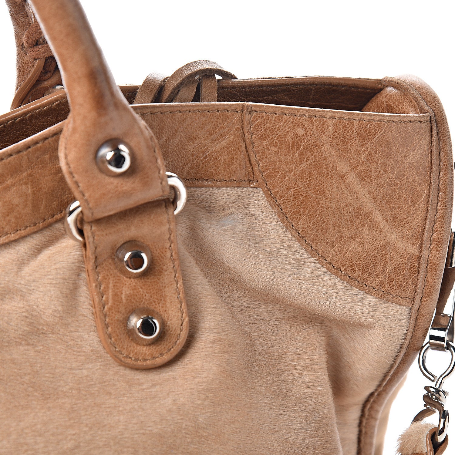 Balenciaga Chevre Pony Hair Classic Silver Hardware City Camel 10 of 13
